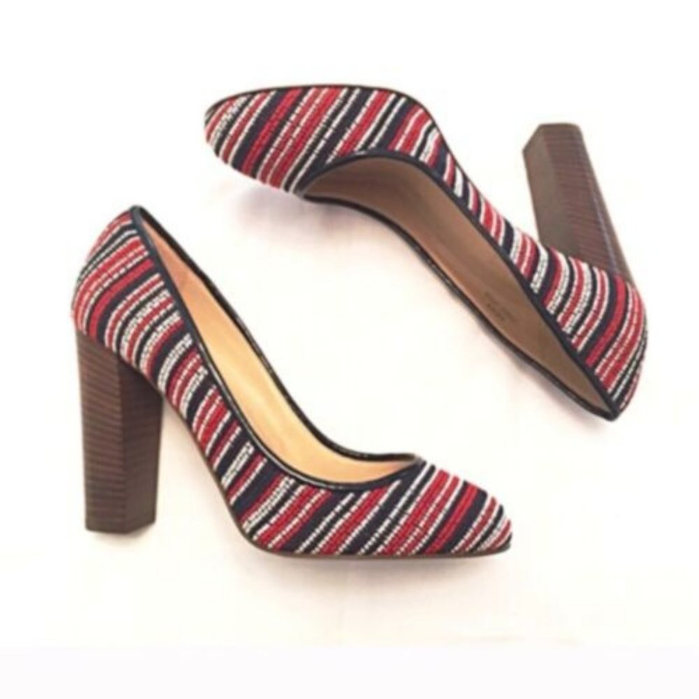 J. Crew Etta Red, White + Blue Pump (size 8)